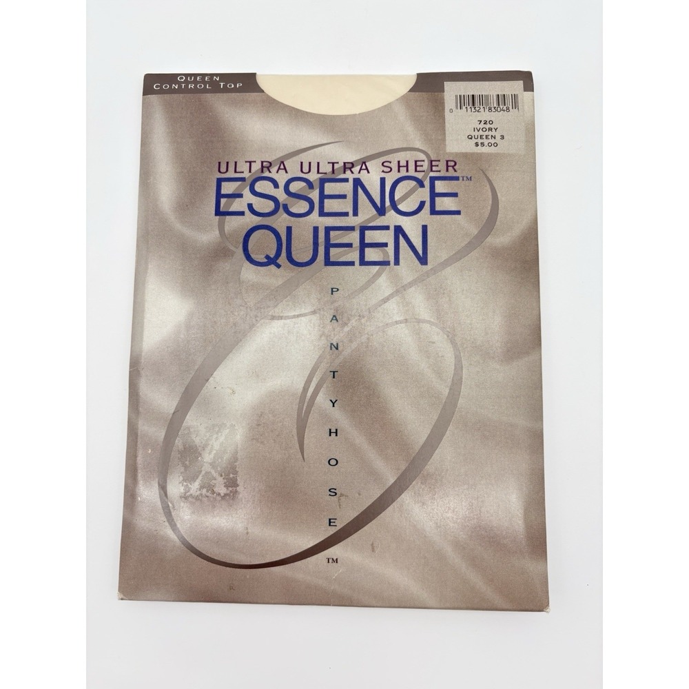 Vintage Essence Queen Brand Ultra Sheer  Control Top Pantyhose Ivory 240-300lbs